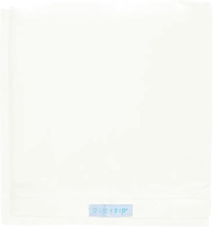 QuickZip Crib Extra Zip-On Sheet (SecureFit Wraparound Base Not Included) - Faster, Safer, Easier Baby Crib Sheets - Ivory 100% Cotton - Fits All Standard Crib Mattresses