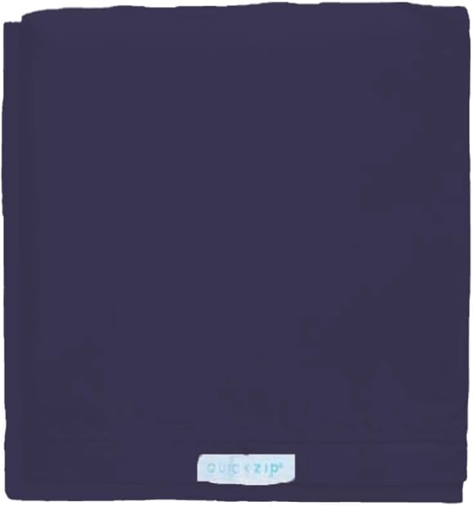 QuickZip Crib Extra Zip-On Sheet (SecureFit Wraparound Base Not Included) - Faster, Safer, Easier Baby Crib Sheets - Deep Navy 100% Cotton - Fits All Standard Crib Mattresses