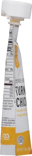Serenity Kids Bone Broth Puree Made With Organic Veggies | Clean Label Project Purity Award Certified | 3.5 Ounce BPA-Free Pouch | Pasture Raised Turmeric Chicken | 1 Count (Pack of 2)