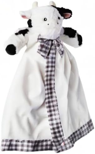 Bearington Lil' Gilly 18 Inch Cow Loveys for Babies - Security Blanket for Babies - Lovies Security Blanket with Stuffed Animal - Cow Lovey