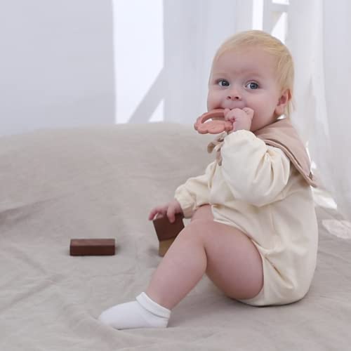 Moonkie Teething Toy, Safe & Easy to Hold BPA Free Silicone Baby Soothing Teethers, Prevent Finger Sucking Teether Toys Best for Babies 0-6 6-12 Months (Sheep Muted)