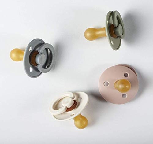 BIBS Pacifiers Colour Collection | Natural Rubber Baby Pacifier | Set of 2 BPA-Free Soothers | Made in Denmark | 18+ Months (Pack of 2) | Blush Night