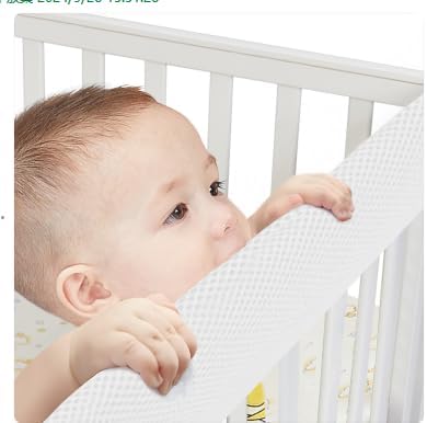 4Pc Crib Rail Covers Sets,Rail Guard for TeethingSoft Anti-Collision Strip Corner Cover, Suits for Most Standard Bed (4pc-Gray) (white-4pc)