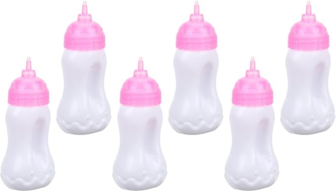 Totority 6pcs Baby Doll Bottles Mini Empty Milk Bottle Toys Baby Shower Doll House Supplies