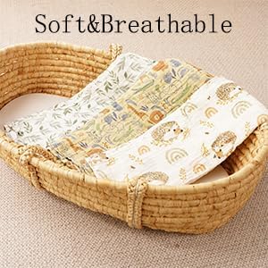 Muslin Swaddle Blankets for Baby Boys and Girls,3 Pack Breathable Soft Receiving Blanket,Large 43.3X 43.3 inches,Newborn Essentials Must Haves(Jungle)