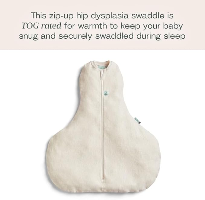 ergoPouch 1.0 TOG Hip Harness Cocoon Swaddle Bag, Breathable Baby Sleep Bag for Hip Health, Snug and Gentle (3-6 Months, Oatmeal Marle)
