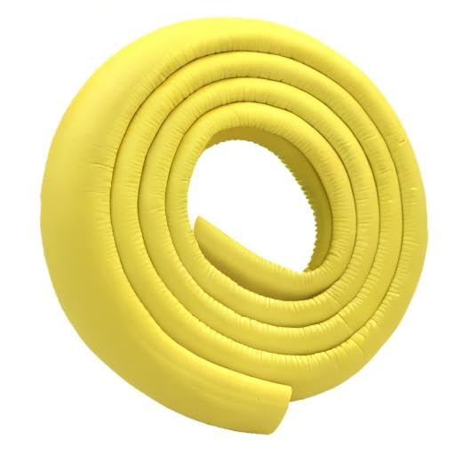 M2cbridge L Shape Extra Thick Furniture Table Edge Protectors Foam Baby Safety Bumper Guard 6.5 Ft (Yellow(6.5ft x 2))