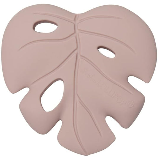 Loulou Lollipop Silicone Teether for Teething Baby Boy and Girl - Monstera Blush Pink