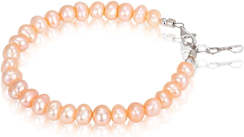 Freshwater Cultured Pearl Bracelet, Baby Bracelets for infant girls Sterling Silver Jewelry keepsake for boys or girls, 1st Birthday Girl, 1 Year Old Girl Gifts