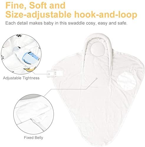 Organic Cotton Baby Swaddle Blankets, Unisex Baby Blanket Wrap for Newborn Baby Boys Girls, Skin Friendly Wearable Swaddling Sleep Sack Calms Startle Reflex (Planet, White, 0-3 Months)