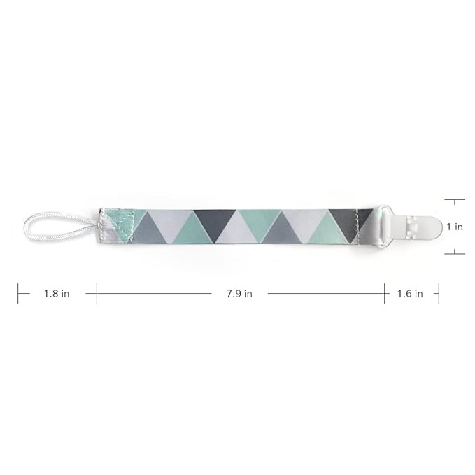 PandaEar Baby Pacifier Clips Solid Color, 4 Pack Universal Holder Leash for Boys and Girls, Teething Toys Teethers (Neutral)