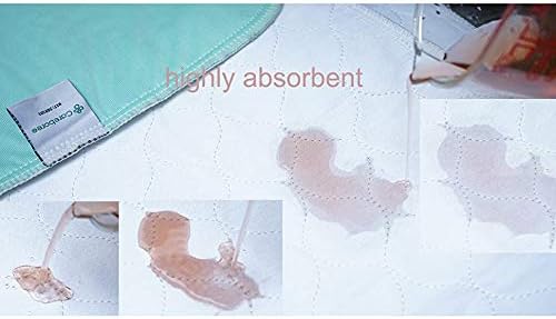 2 Pack Cotton Top-Layer Reusable Tuckable Underpads Incontinence Bed Pads 34"X36" Twin Size 21" Wings
