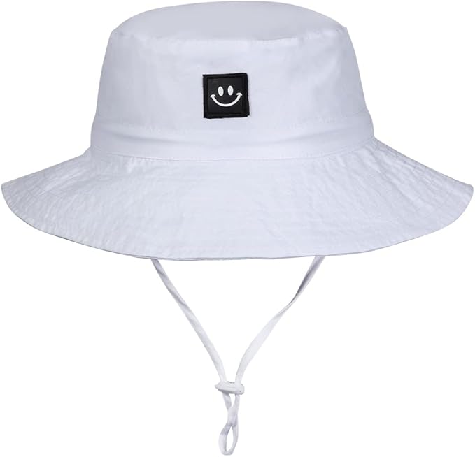 MaxNova Baby Sun Hat Smile Face UPF 50+ Toddler Bucket Hat for Boys Girls 0-7 Years