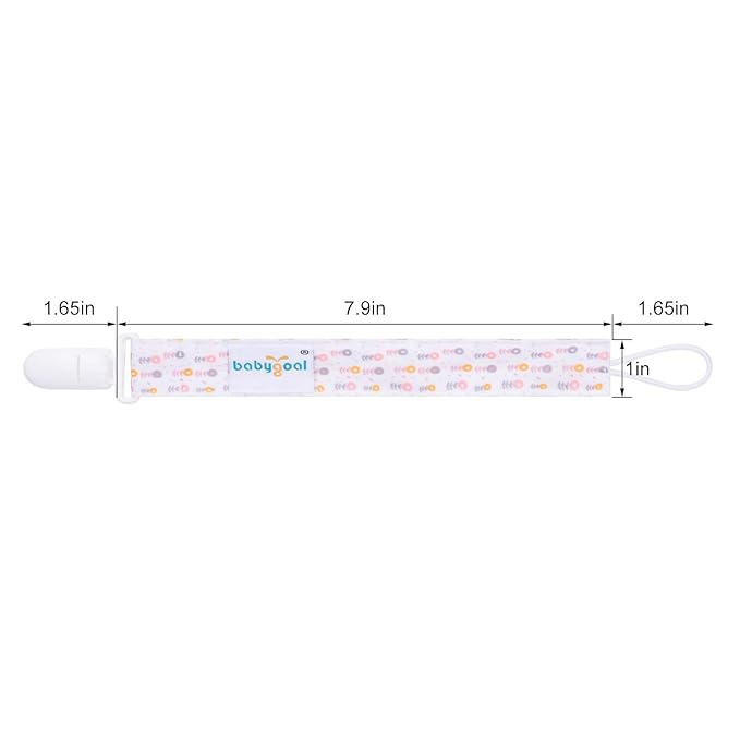 Babygoal Pacifier Clips, 6 Pack Binky Paci Holder and Leash for Boys and Girls Fits for Most Pacifier, Binkie Styles & Baby Teethers & Toys and Gift 6PS35