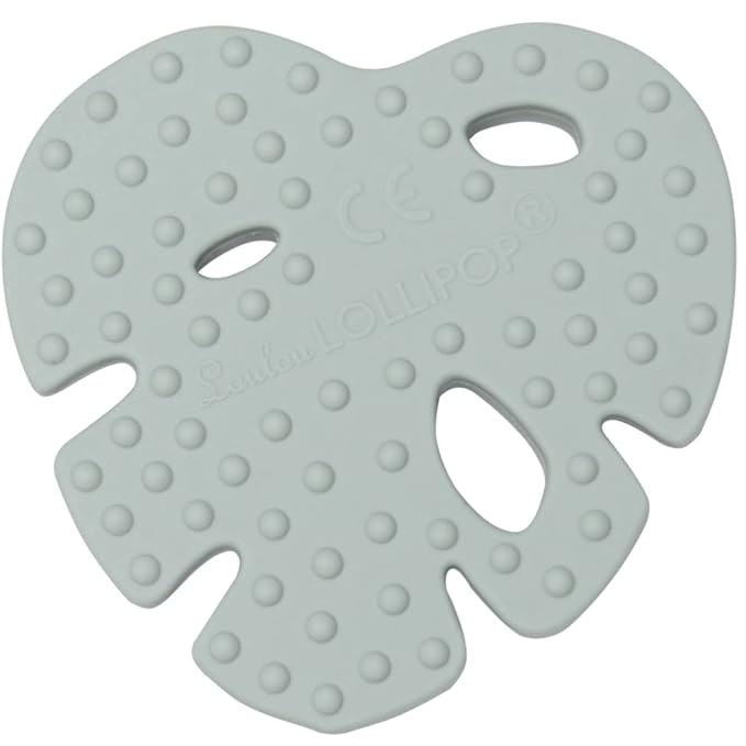 Loulou Lollipop Silicone Teether for Teething Baby Boy and Girl - Monstera Mint