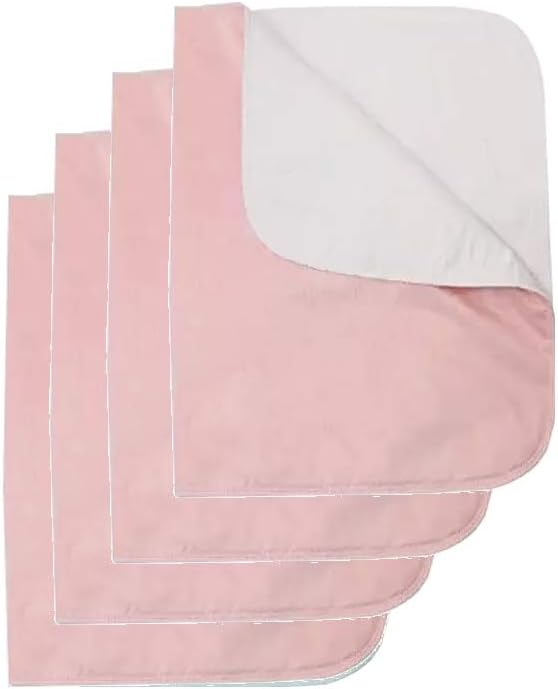 Platinum Care Pads - Reusable Bed Pads Waterproof Washable Incontinence Mattress and Chair Protector - Adults, Kids, Elderly, Dogs - Pack of 4-18x24 Pink