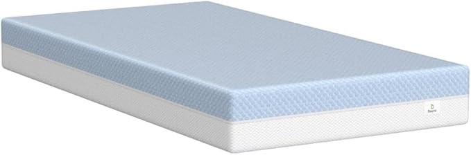 Crib Mattress, Dual Sided Comfort Memory Foam Toddler Bed Mattress, Triple-Layer Breathable Premium Baby Mattresses for Infant and Toddler w/Removable Outer Cover - White&Blue