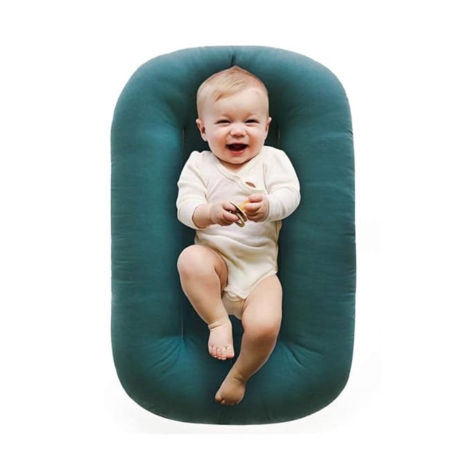 Baby Lounger - Baby Lounger for Newborn, Breathable & Soft Baby Nest Cover Co for Baby 0-12 Months, Baby Essentials Gifts, Portable Infant Lounger, Baby Snuggle Lounger Me (Green)