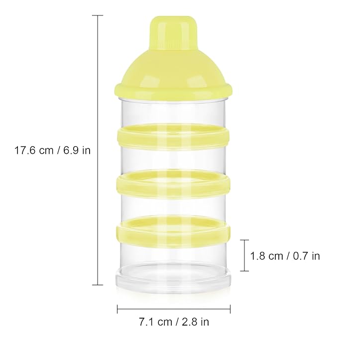 Accmor Formula Dispenser On The Go, 4 Compartments Stackable Formula Container for Travel, Baby Milk Powder Kids Snack Container, BPA Free 