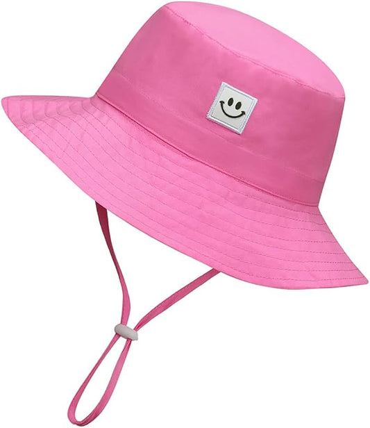 MaxNova Baby Sun Hat Smile Face UPF 50+ Toddler Bucket Hat for Boys Girls 0-7 Years