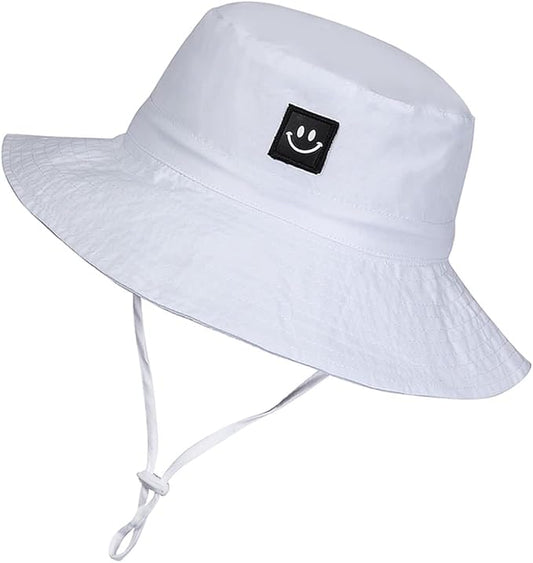 MaxNova Baby Sun Hat Smile Face UPF 50+ Toddler Bucket Hat for Boys Girls 0-7 Years