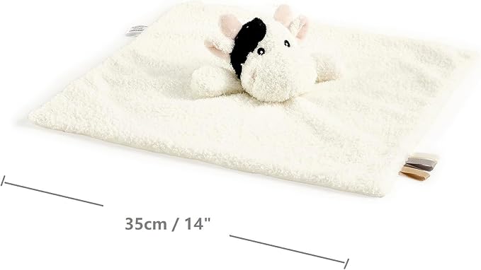 CREVENT Cozy Plush Baby Security Blanket, Loveys for Baby Girls and Boys, Birthday (Cow)