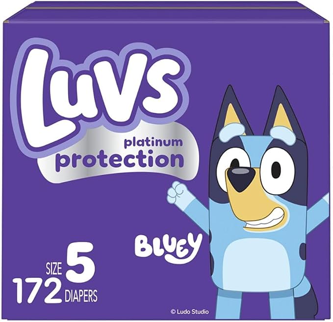 Luvs Diapers - Size 5, 172 Count, Bluey Platinum Protection Baby Diaper