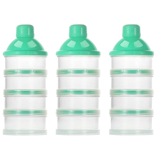 Accmor Formula Dispenser On The Go, 4 Compartments Stackable Formula Container for Travel, Baby Milk Powder Kids Snack Container, BPA Free 