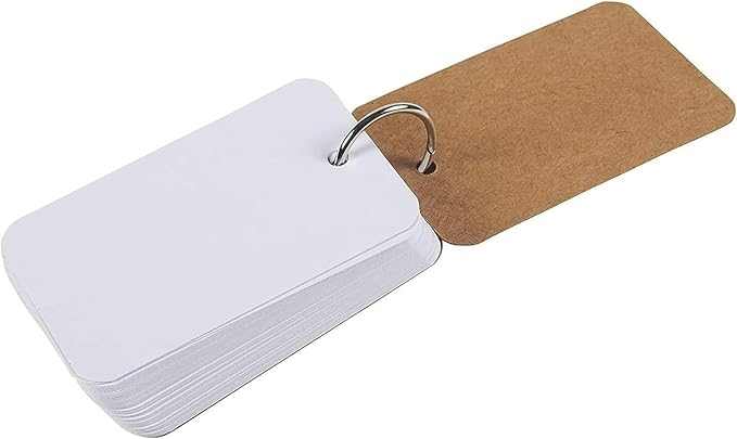 32 Pack Blank Flash Cards with Rings for Studying with 50 Sheets Each, 250gsm Index Notecards (2.2 x 3.5 In)