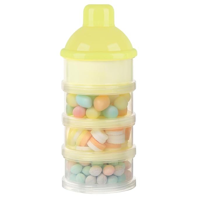 Accmor Formula Dispenser On The Go, 4 Compartments Stackable Formula Container for Travel, Baby Milk Powder Kids Snack Container, BPA Free 