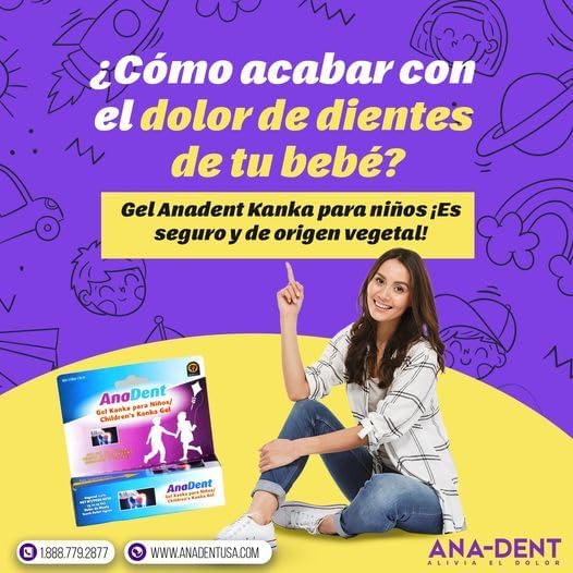 Children's Anadent Gel for Toothache & Gum Pain, Instant Pain Relief Gel for Kids & Babies, Made with Eugenol Plant-Based Ingredient to Relieve Teething Pain or Toothaches, 7g (0.25 oz)