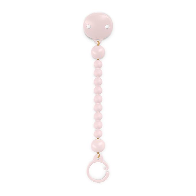Suavinex Color Essence Silicone Baby Pacifier Clip, Single Piece 100% Soft Silicone Chain, Baby Accessories and Essentials, Designed in Spain, Rose