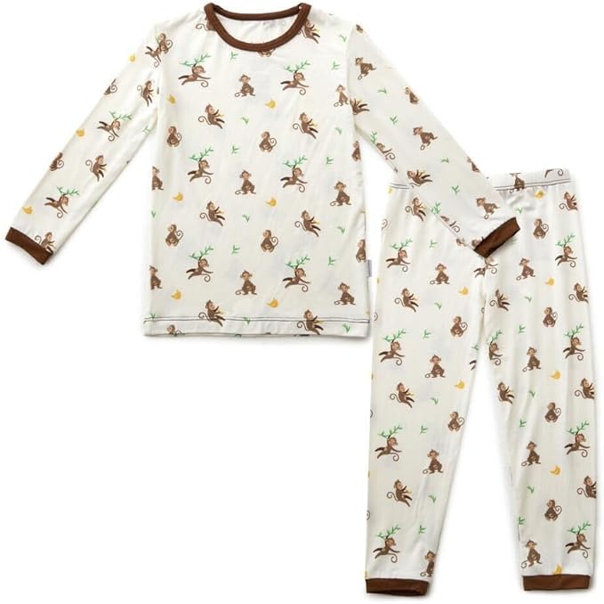 Toddler Pajamas – 95% Bamboo Viscose, 5% Spandex – Soft, Breathable Long-Sleeve Pajama Set for Kids, Sleepwear, Imported