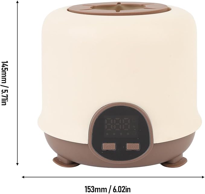 Automatic Baby Bottle Shaker, Low Noise Digital Display Cordless Baby Bottle Mixer Baby Formula Mixer Formula Pitcher for 50‑80mm Bottles (Brown)