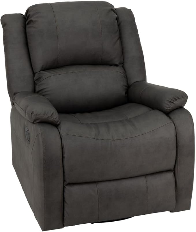 RecPro Charles Collection | 30" Swivel Glider RV Recliner | RV Living Room (Slideout) Chair | RV Furniture | Glider Chair (Gunmetal, 1-Pack)