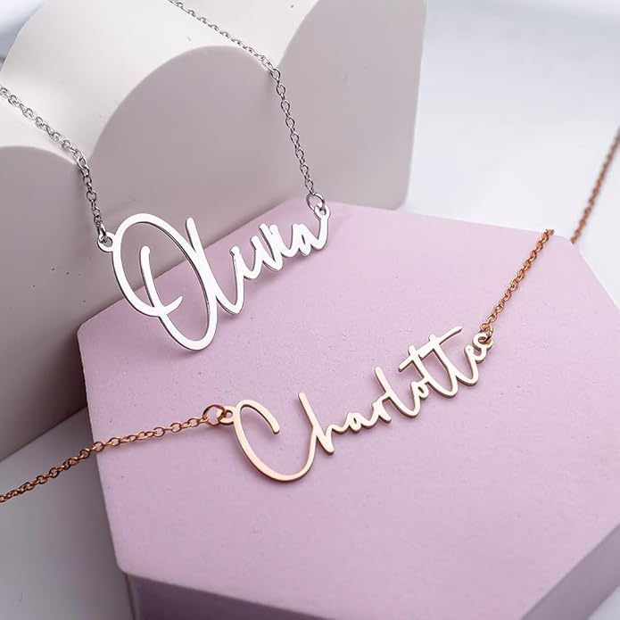 PicturesOnGold.com Custom Name Necklace For Women Personalized Name Necklace in Sterling Silver or Gold Necklace Personalized with any Name or Word