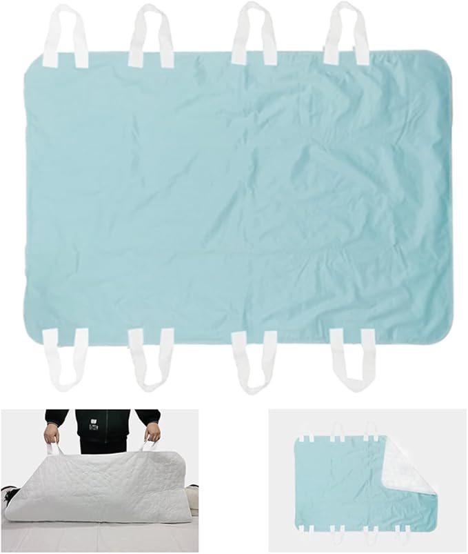 Bed Pads for Incontinence Washable Positioning Bed Pad with 8 Handles Washable Reusable Incontinence Mattress Protector Waterproof Bed Pads Incontinence Uderpads for Bedridden Elderly 52” x 36” (1)