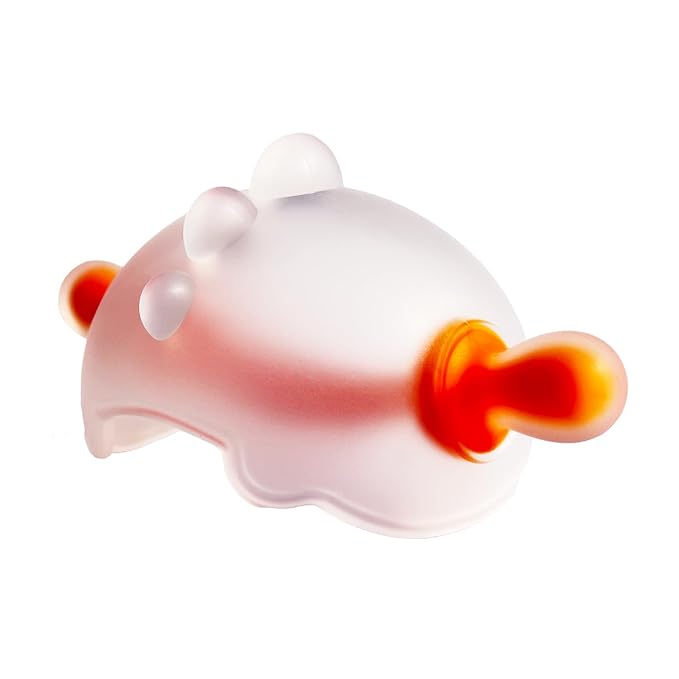 Baby Teething Toys for Babies 3-6 Months, Baby teethers for Babies 6-12 Months, Baby teether Soother, Squishy Soft,None Glue,Silicone Teether,BPA Free, 100mX50mmX60mm, Orange