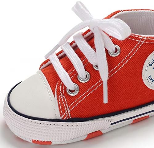Unisex Baby Boys Girls Shoes, Newborn Infant Non-Slip Canvas Denim High Top Sneakers, Toddler First Walkers Shoes