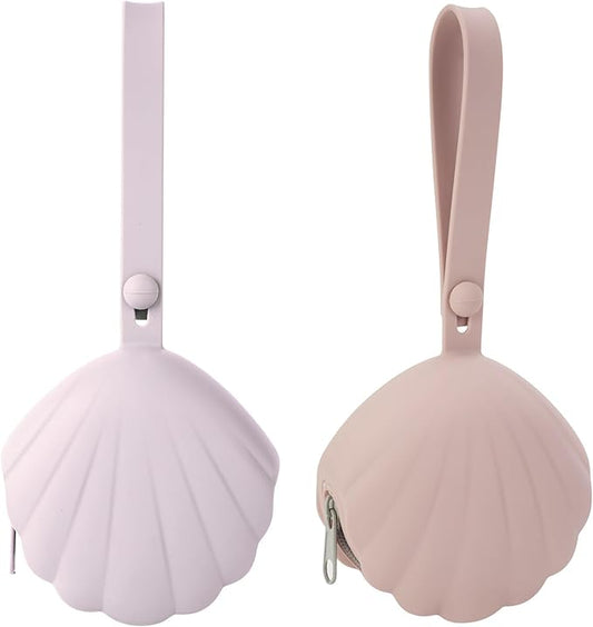 Silicone Pacifier Holder Case, Portable Leakproof Design Baby Pacifier Storage Case, BPA Free, Easy Clean, 2 Pack (Dusty Lilac+Blush)