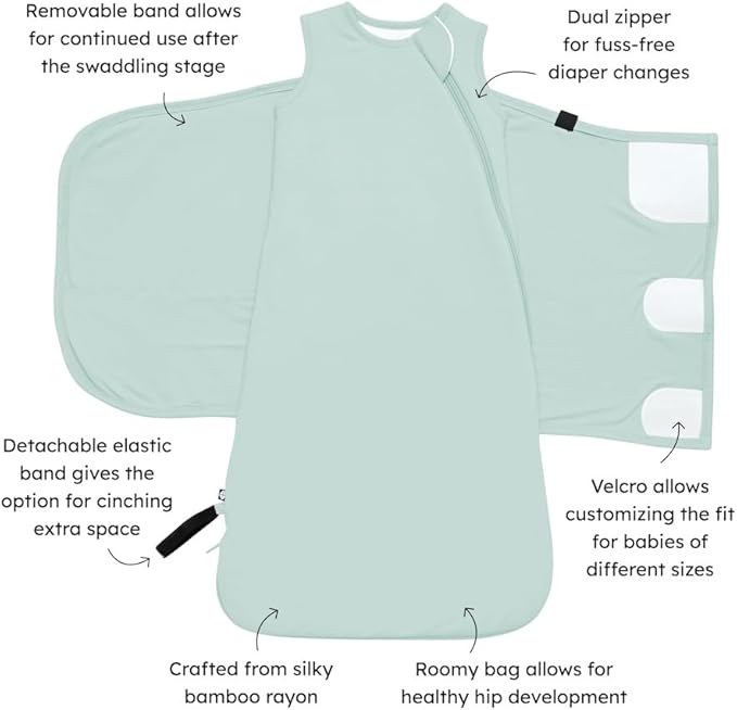 KYTE BABY Unisex Rayon Made from Bamboo Sleep Bag Swaddler for Babies, 1.0 Tog