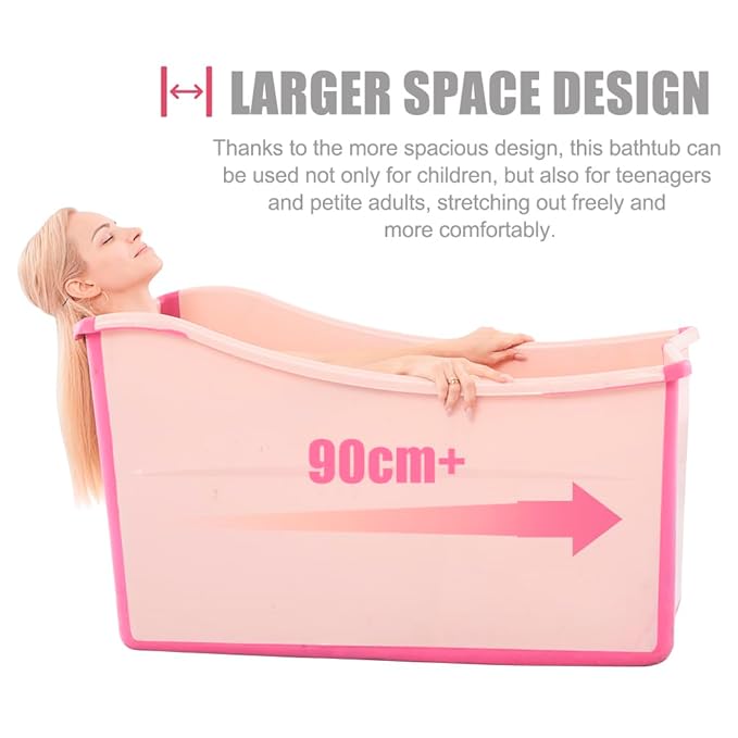Large Foldable Bathtub for Toddler Collapsible Baby Bathtub Portable Bath tub Lightweight for Children Twins Petite Adult