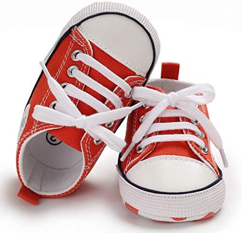 Unisex Baby Boys Girls Shoes, Newborn Infant Non-Slip Canvas Denim High Top Sneakers, Toddler First Walkers Shoes