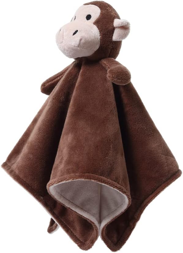 CREVENT Cozy Plush Baby Security Blanket, Loveys for Baby Girls and Boys, Birthday (Monkey+Giraffe)