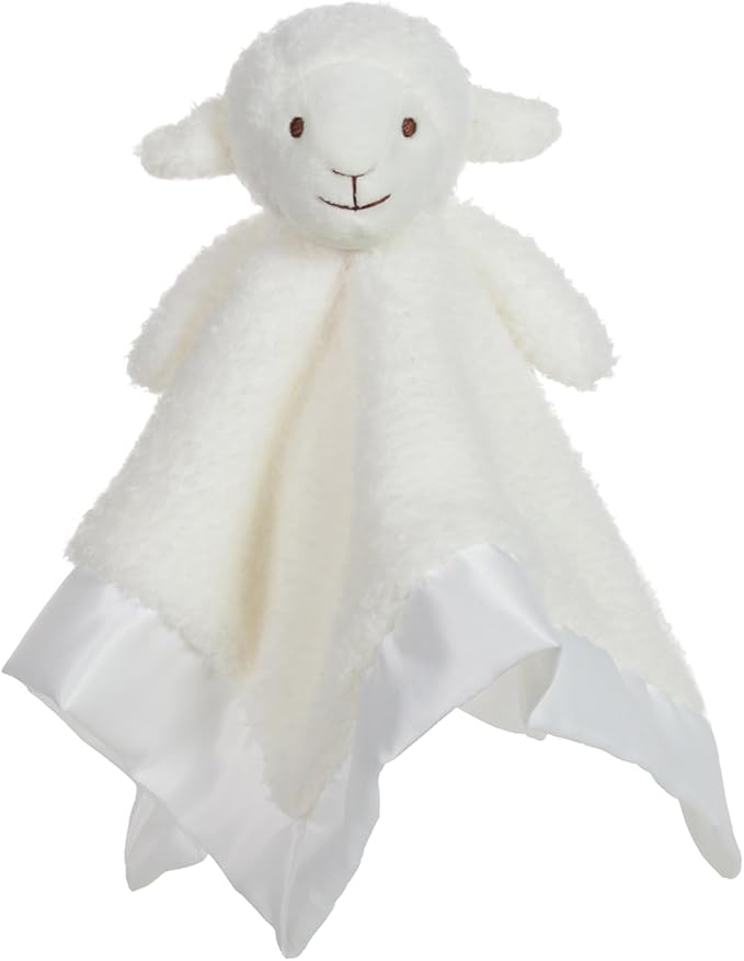 Apricot Lamb Stuffed Animals Soft Security Blanket White Lamb Infant Nursery Character Blanket Luxury Snuggler Plush(White Lamb, 14 Inches)