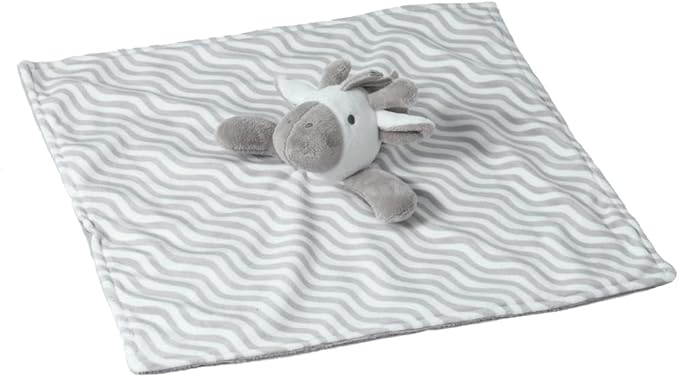 CREVENT Soft Plush Animal Face Security Blankets for Boys and Girls, Great Gifts for Birthday Baby Shower (Grey Zebra)