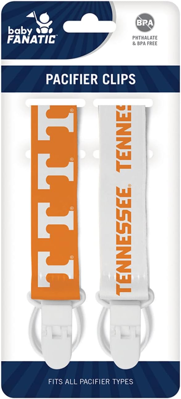 BabyFanatic Officially Licensed Unisex Pacifier Clip 2-Pack - NCAA Tennessee Volunteers - Officially Licensed Baby Apparel
