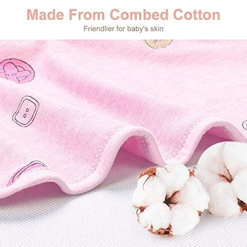 Organic Cotton Baby Swaddle Blankets, Unisex Baby Blanket Wrap for Newborn Baby Boys Girls, Skin Friendly Wearable Swaddling Sleep Sack Calms Startle Reflex (Button, Peachpink, 0-3 Months)