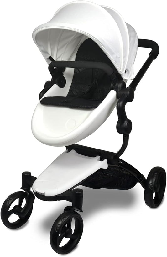 Anivia Luxury Baby Doll Stroller for 18" & 20" Girl Dolls - Doll Stroller with Folding Canopy, Mute Wheels and 2 Storage Baskets, Easy to Assemble