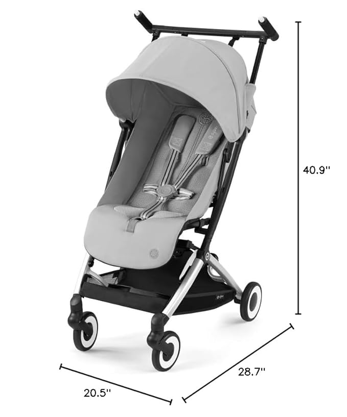 Cybex Libelle 2 Travel pockit Baby Stroller - Lightweight Carry-On Travel Stroller for Airplane with One-Hand Recline, Compatible with CYBEX Car Seats, Fog Grey